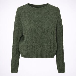 PINK ROSE CROPPED LOOSE FIT CASUAL CLASSIC EVERYDAY WEAR WARM COZY KNIT SWEATER